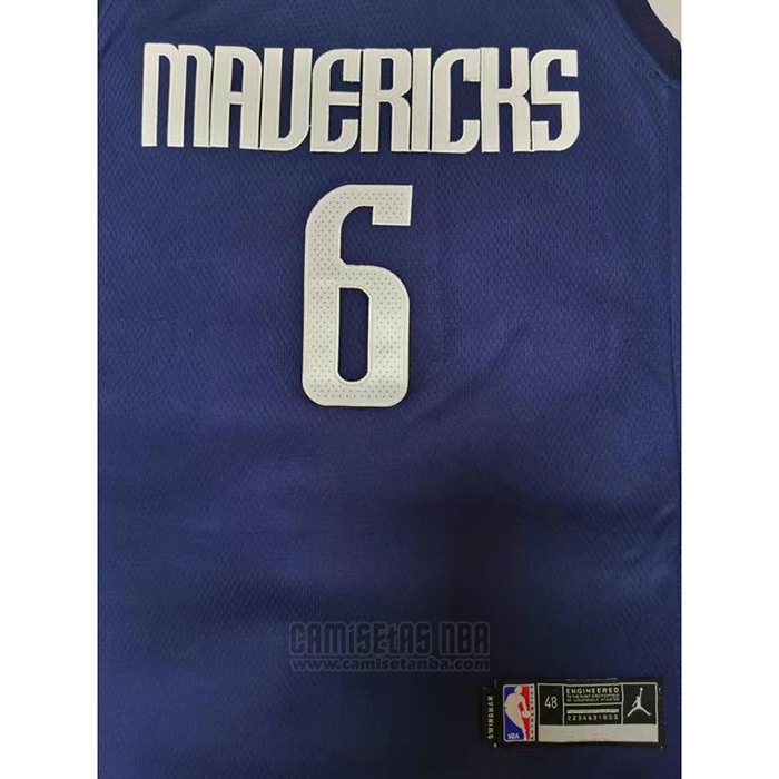 Camiseta Doncic Mavericks Kristaps Porzingis #6 Statement 2020-21 Azul